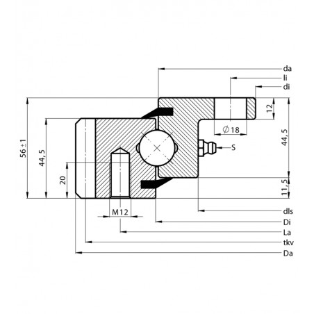 Kugeldrehverbindung mit AussenverzahnungAussen- 640 mm