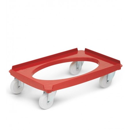 Transportroller aus ABS-Kunststoff rot Lauffläche aus Polyproyplen rostfrei