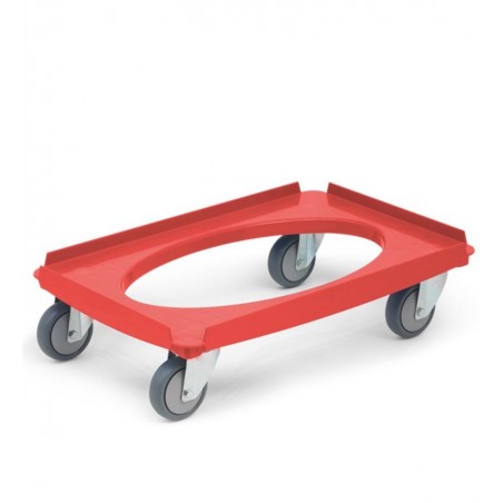 Transportroller aus ABS-Kunststoff rot Lauffläche aus thermoplastischem Gummi rostfrei