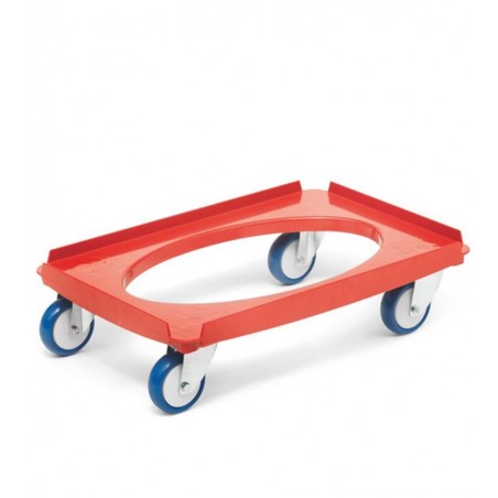 Transportroller aus ABS-Kunststoff rot Lauffläche aus Polyurethan rostfrei