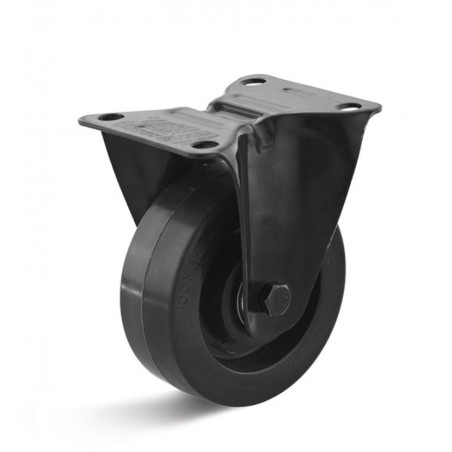Bockrolle mit Elastik-Vollgummi  80 mm schwarz Kunststofffelge Rollenlager