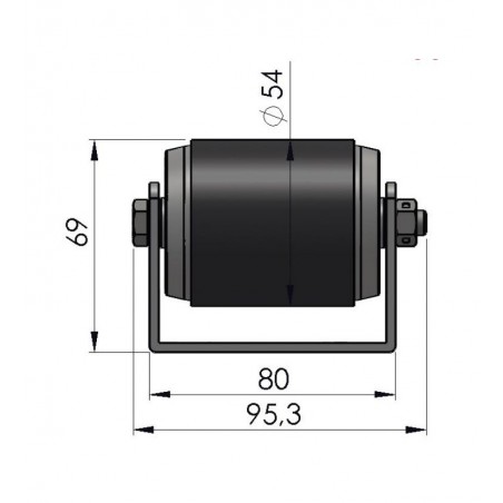 Paletten-Rollschiene mit Stahlrollen mit PVC-Schlauch Kugellager Teilung 78 mm Länge 1.000 mm