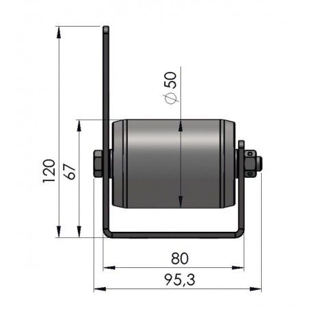 Paletten-Rollschiene mit Stahlrollen Kugellager Teilung 52 mm Länge 1.000 mm