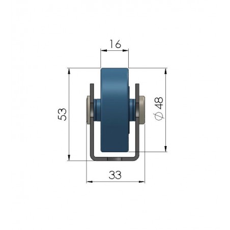 Universal-Rollschiene mit Kunststoffrolle Kugellager Teilung 50 mm Länge 1.000 mm