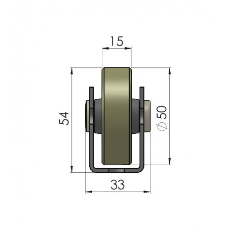 Universal-Rollschiene mit Polyurethanrolle KugellagerTeilung 50 mm Länge 1.000 mm