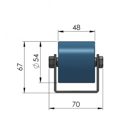 Colli-Rollschiene mit zwei Stahlröllchen mit Kunststoffummantelung Kugellager Teilung 66 mm Länge 1.000 mm