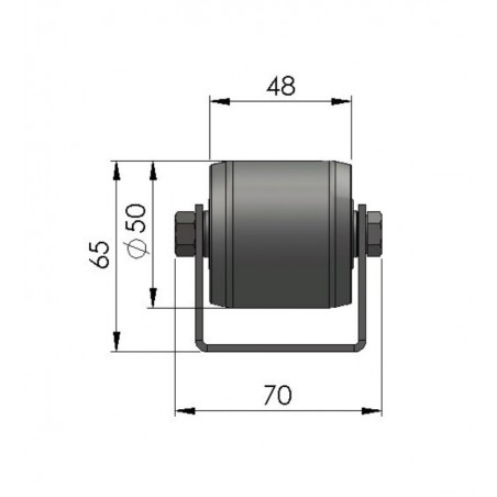 Colli-Rollschiene mit Stahlröllchen KugellagerTeilung 66 mm Länge 1.000 mm