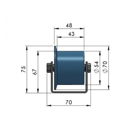Colli-Rollschiene mit Spurkranz-Stahlröllchen mit Kunststoffummantelung KugellagerTeilung 133 mm Länge 1.000 mm