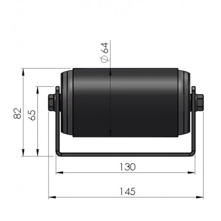 Breite Paletten-Rollschiene mit Stahlrollen mit PVC-Schlauch Kugellager Teilung 66 mm Länge 1.000 mm