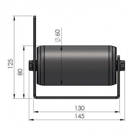 Breite Paletten-Rollschiene mit Stahlrollen Kugellager Teilung 66 mm Länge 1.000 mm