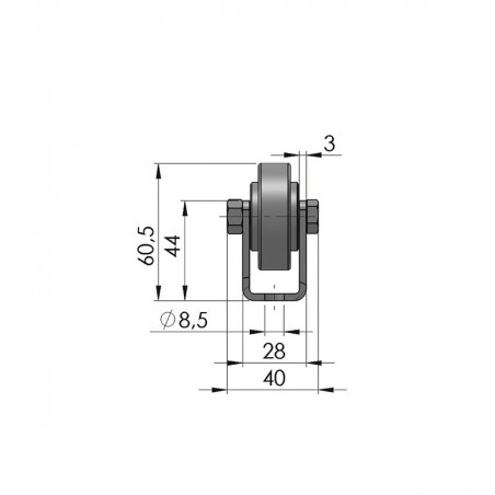 Schwerlast-Rollschiene mit Kugellager 6204-2RSTeilung 50 mm Länge 1.000 mm