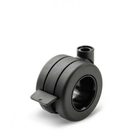 Design-Doppelrolle  65 mit Bremse Gehäuse aus Polyamid schwarzLaufbandage aus Polyurethan für Parkett- und Laminatboden