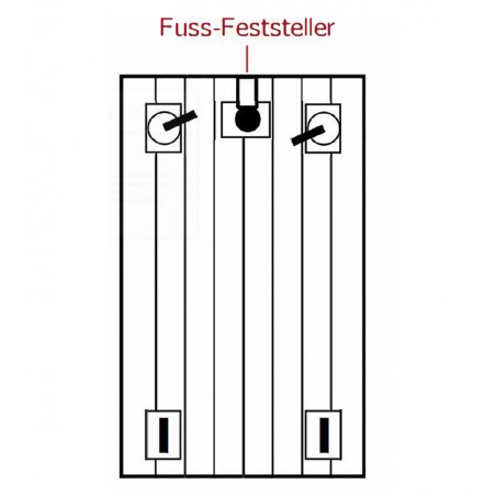Fuss-Feststeller GussHöhe eingefahren 163.5 mm Höhe ausgefahren 208 mm