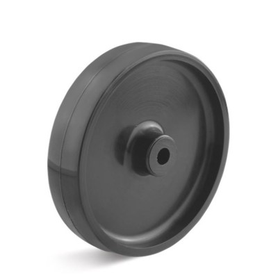 Roulette pivotante en acier inoxydable avec roue en polyamide Ø 75 mm  noire, Moyeu lisse