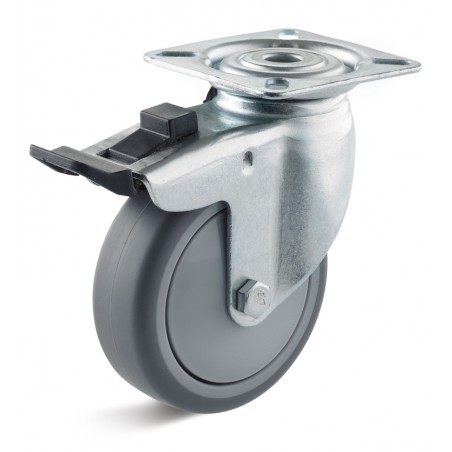 Apparate-Bremsrolle mit Thermoplastrad  50 grau Kunststofffelge Kugellager