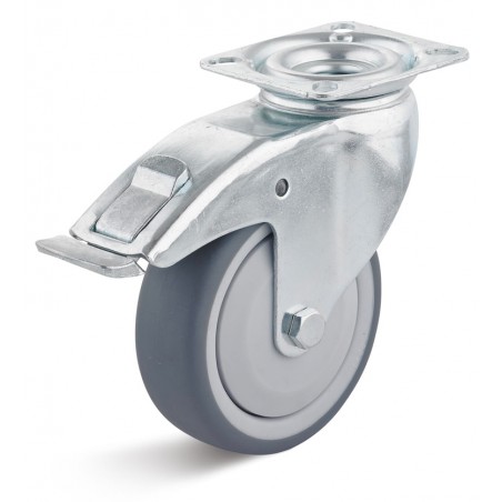 Apparate-Bremsrolle mit Thermoplastrad  100 grau Kunststofffelge Kugellager