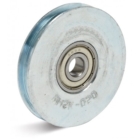 Seilrolle aus Stahl   60 mit KugellagerAchsloch  9 mm halbrunder Nut